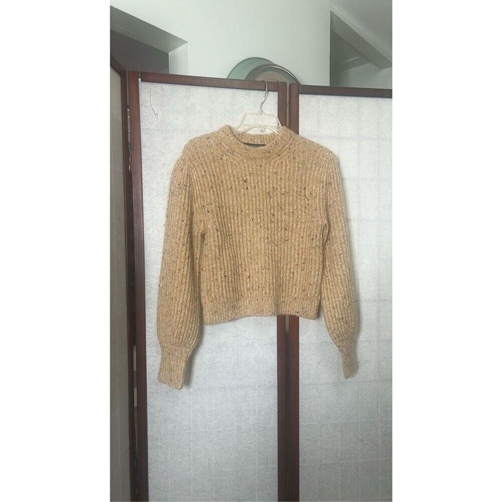 French Connection Women's Tan Camel Natalya Ribbed Sweater Size Small